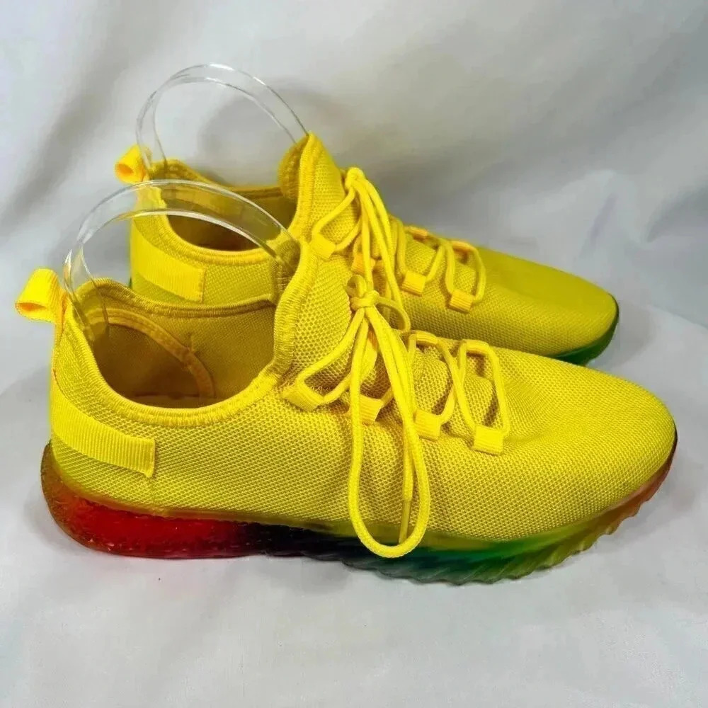 2/$30 Taxi Lauryn Size 9 Sneakers Yellow Rainbow Sole Casual Streetwear Shoes